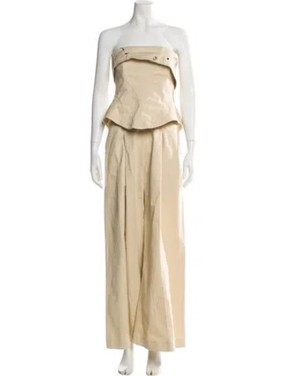 Pre-owned Et Ochs Strapless Jumpsuit In Neutral