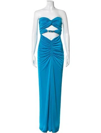 Pre-owned Et Ochs Strapless Long Dress In Blue