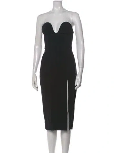Pre-owned Et Ochs Strapless Midi Length Dress In Black