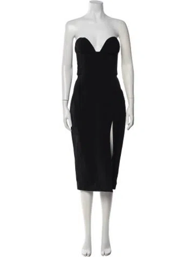 Pre-owned Et Ochs Strapless Midi Length Dress In Black