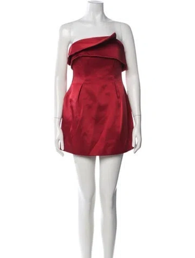 Pre-owned Et Ochs Strapless Mini Dress In Red