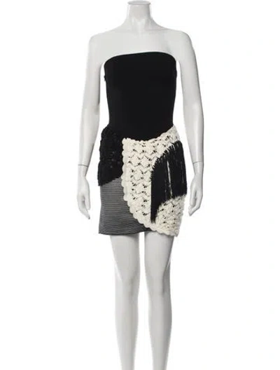 Pre-owned Et Ochs Striped Mini Dress W/ Tags In Black/neutrals