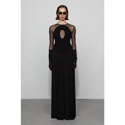 Et Ochs Suri Knit Combo Gown In Black