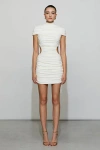 Et Ochs Terra Cutout Ruched Mock-neck Mini Dress