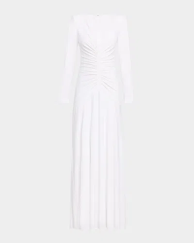Et Ochs Thea Ruched A-line Jersey Gown