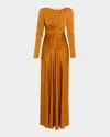 Et Ochs Thea Ruched Glossy Jersey Gown