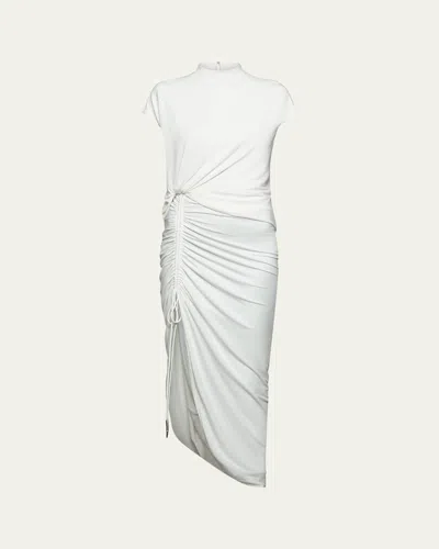 Et Ochs Townes Draped High-low Midi Dress In White