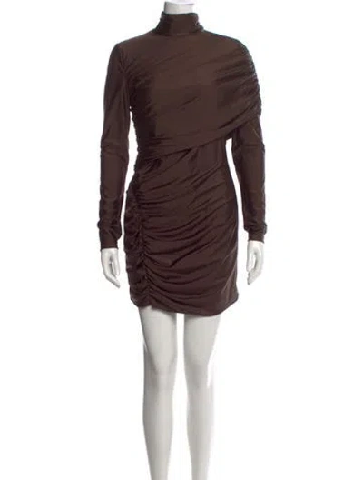 Pre-owned Et Ochs Turtleneck Mini Dress In Brown