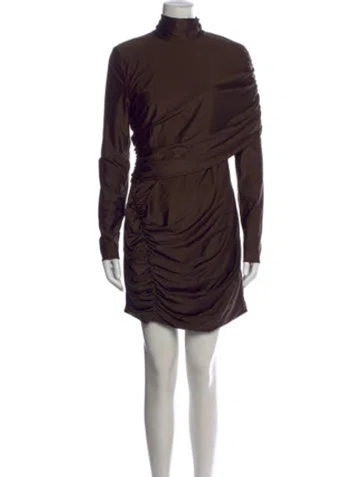 Pre-owned Et Ochs Turtleneck Mini Dress W/ Tags In Brown