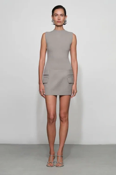 Et Ochs Vander Knit Combo Mini Dress In Gray