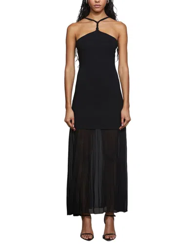 Et Ochs Veta Mixed Media Halter Maxi Dress In Black