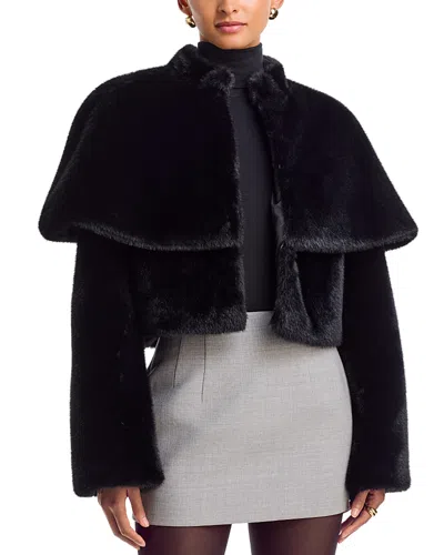 Et Ochs Vlad Faux Fur Cape Jacket In Black