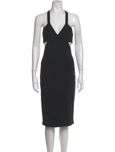 Pre-owned Et Ochs V-neck Knee-length Dress In Black
