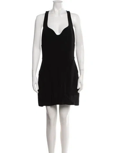 Pre-owned Et Ochs V-neck Mini Dress In Black