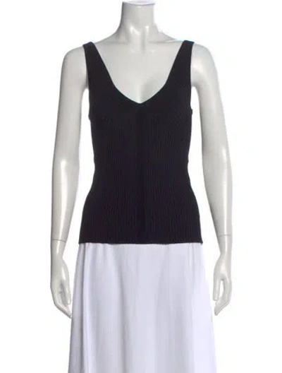 Pre-owned Et Ochs V-neck Sleeveless Top In Black