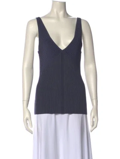 Pre-owned Et Ochs V-neck Sleeveless Top In Gray