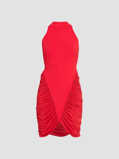 Et Ochs Women's Atticus Ruched Knit Minidress In Tomato