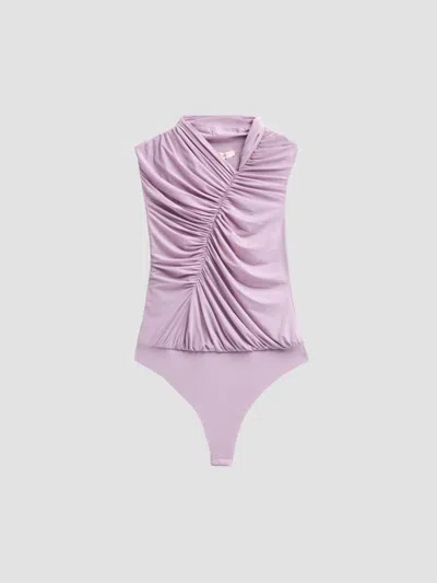 Et Ochs Women's Bree Chiffon Ruched Bodysuit In Pink