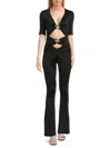 Et Ochs Carson Embellished Cutout Stretch-satin Jersey Jumpsuit In Black