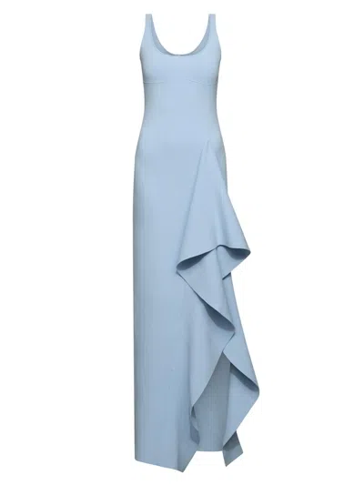 Et Ochs Women's Drew Fine-knit Ruffle Scoopneck Gown In Blue