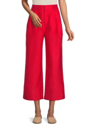 Et Ochs Women's Hayden Solid Cropped Pants In Red