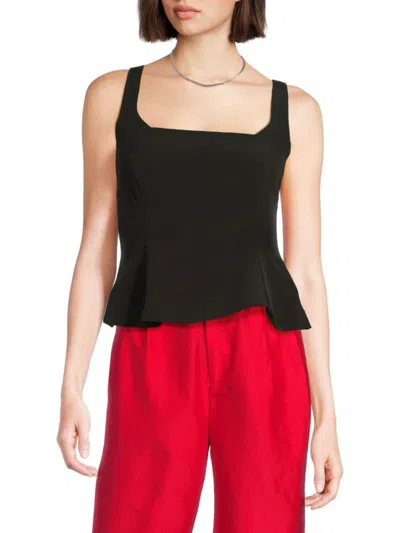 Et Ochs Women's Isabella Square-neck Peplum Top In Black