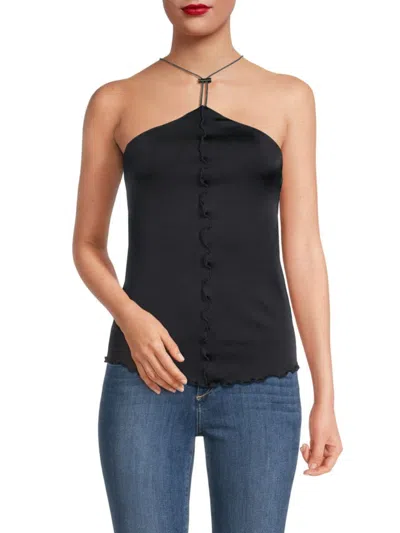 Et Ochs Jersey Halter Top W/drawstring In Midnight