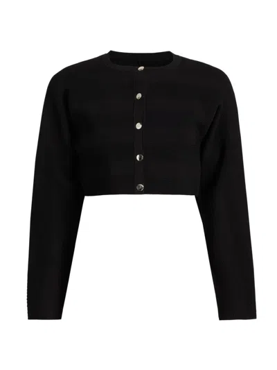Et Ochs Women's Livv Rib-knit Crop Cardigan In Black