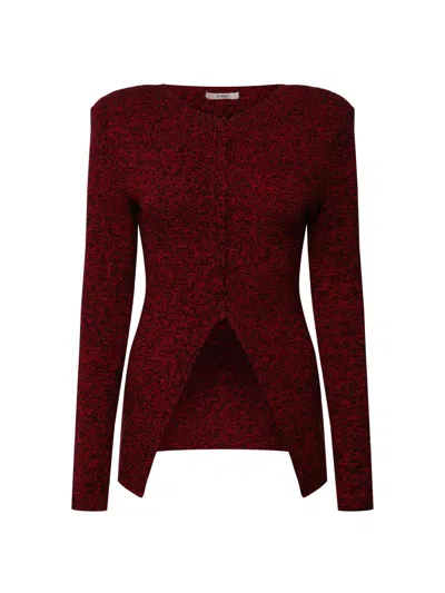 Et Ochs Women's Mischa Marled Knit Cardigan In Burgundy