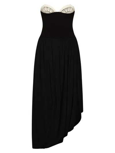 Et Ochs Noa Strapless Crochet-trim Maxi Dress In Black