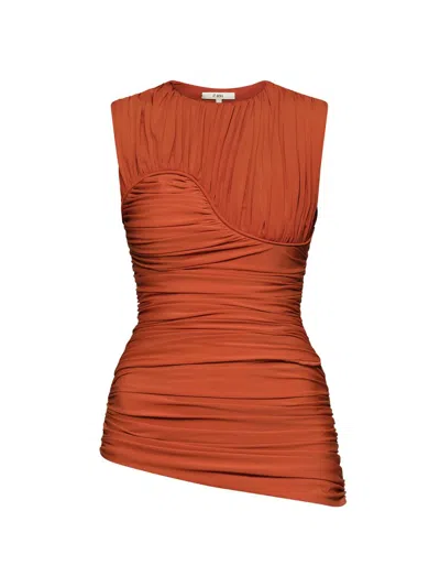 Et Ochs Women's Nylaa Stretch-jersey Ruched Top In Brown