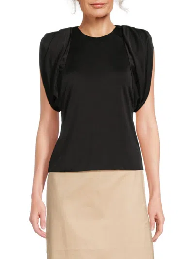 Et Ochs Women's Serena Draped Sleeve Top In Black