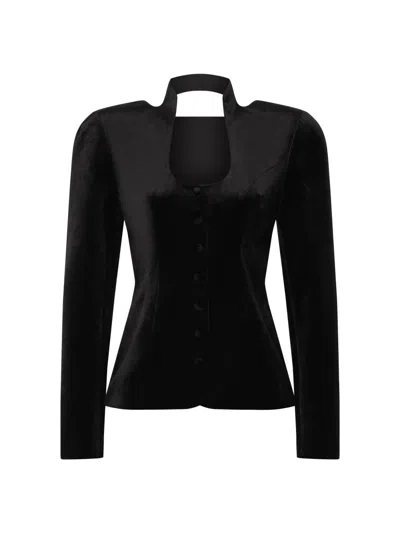 Et Ochs Women's Vaud Tailored Velvet Jacket In Black