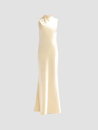 Et Ochs Women's Willa Satin High Neck Gown In Neutral