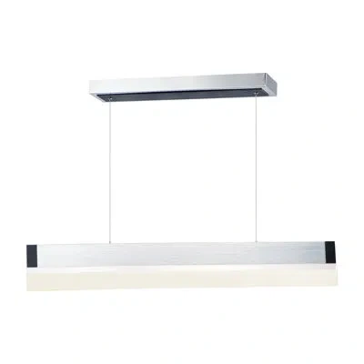 Et2 1 - Light Kitchen Island Linear Led Pendant In Brushed Aluminum