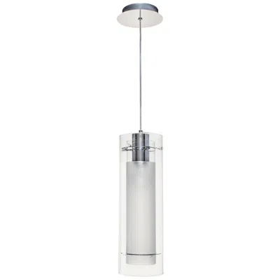Et2 5 1/2" Wide Clear Cylinder And Frosted Glass Modern Pendant Light