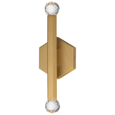 Et2 Allumettes 15 3/4" Gold 2-light Led Wall Sconce In Brown