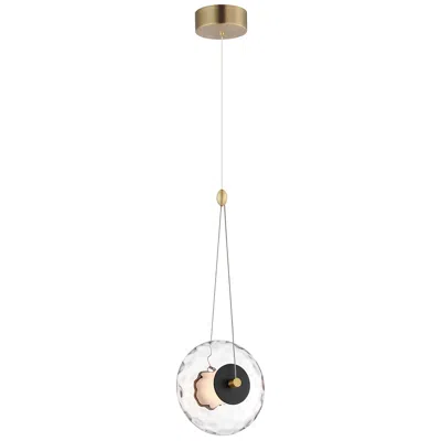 Et2 Amulet 8 1/2"w Black And Brass 1-light Led Mini Pendant