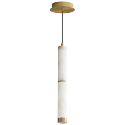 Et2 Aragon 17" White Alabaster/gold Led Pendant