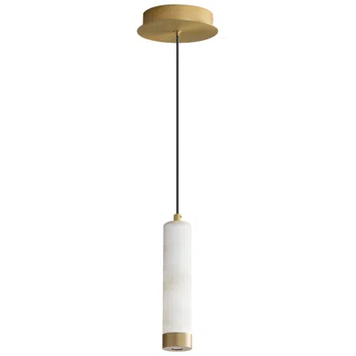 Et2 Aragon 9" White Alabaster/gold Led Pendant