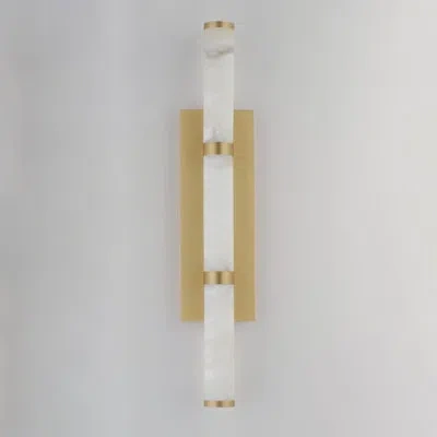 Et2 Aragon-wall Sconce In White Alabaster,gold;albâtre Blanc,or