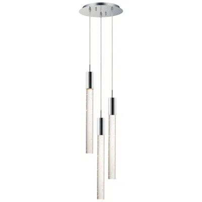 Et2 Big Fizz 13" Chrome And Crystal 3-light Led Multi Light Pendant