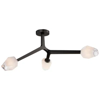 Et2 Blossom 3-light Led Flush Mount In Black