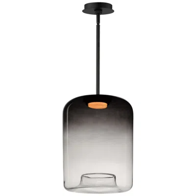 Et2 Bombona 12" Wide Black Led Mini Pendant With Smoke Glass