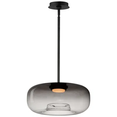 Et2 Bombona 16"w Black Led Pendant Light With Smoke Glass