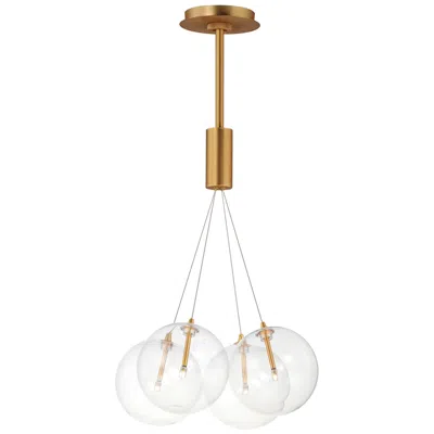 Et2 Burst 17" Clear/gold 4-light Led Pendant