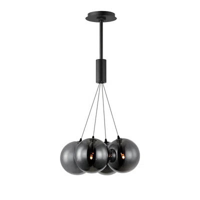 Et2 Burst 17" Wide 4-light Black Smoke Glass Modern Led Pendant