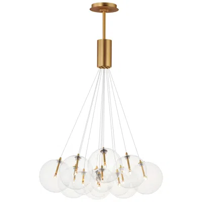 Et2 Burst 27" Clear/gold 12-light Led Pendant