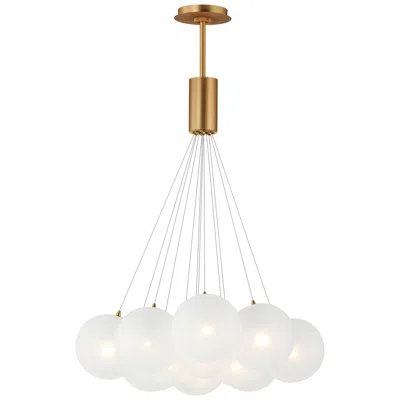 Et2 Burst 27" Frost/gold 12-light Led Pendant