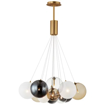 Et2 Burst 27" Wide Gold 12-light Led Pendant W/ Mixed Glass